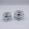 New15g 30g 50g square white silver UV painting cream Jars cosmetic containers packaging for skin care cream